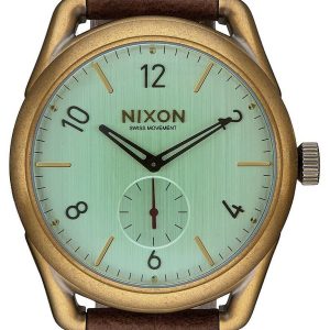 Nixon 99999 Herrklocka A4592223-00 Grön/Läder Ø39 mm