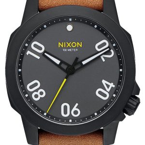 Nixon 99999 Herrklocka A4712093-00 Grå/Läder Ø40 mm