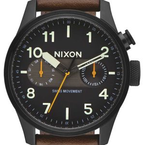 Nixon 99999 Herrklocka A9772344-00 Svart/Läder Ø43 mm