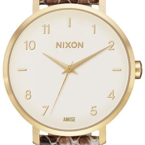 Nixon Damklocka A10912890-00 Arrow Vit/Läder