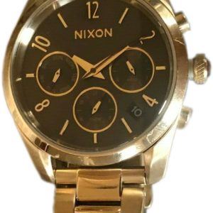 Nixon Damklocka A9492803-00 Svart/Gulguldtonat stål Ø36 mm