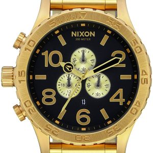 Nixon Herrklocka A083510-00 Svart/Gulguldtonat stål Ø51 mm