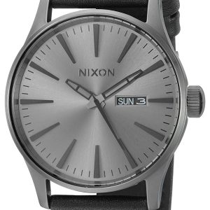 Nixon Herrklocka A1051531-00 The Sentry Grå/Läder Ø42 mm