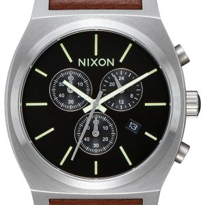 Nixon Herrklocka A11641037-00 The Time Teller Svart/Läder