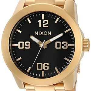 Nixon Herrklocka A346510-00 The Corporal Svart/Gulguldtonat stål