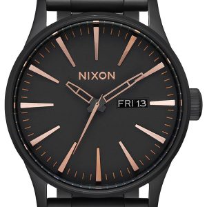 Nixon Herrklocka A356957-00 The Sentry Svart/Stål Ø42 mm