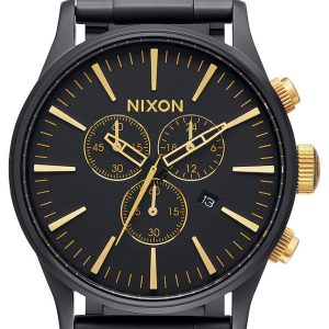 Nixon Herrklocka A3861041-00 The Sentry Svart/Stål Ø42 mm