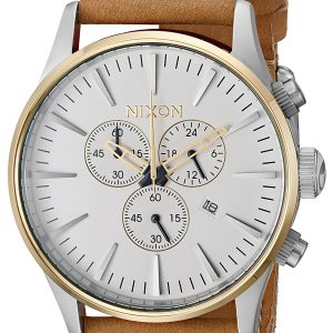 Nixon Herrklocka A4052548-00 The Sentry Vit/Läder Ø42 mm