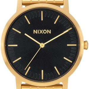 Nixon The Porter Herrklocka A1057-2042-00 Svart/Gulguldtonat stål