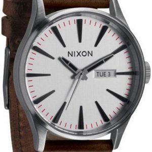 Nixon The Sentry Herrklocka A105-1113-00 Silverfärgad/Läder Ø42 mm