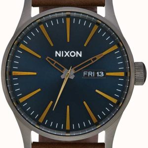 Nixon The Sentry Herrklocka A105-2984 Blå/Läder Ø42 mm