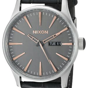 Nixon The Sentry Herrklocka A1052145-00 Grå/Läder Ø42 mm