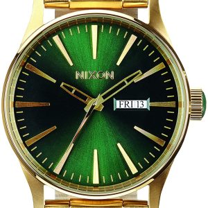 Nixon The Sentry Herrklocka A356-1919 Grön/Gulguldtonat stål Ø42 mm