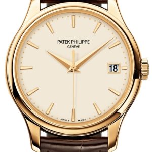 Patek Philippe 5227J/001 Calatrava Champagnefärgad/Läder Ø39 mm