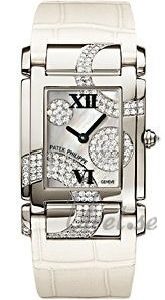 Patek Philippe Damklocka 4914G/001 Twenty~4 Diamantinfattad/Läder