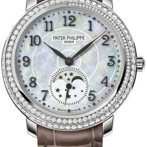 Patek Philippe Damklocka 4968G/010 Complications Vit/Läder Ø33.3 mm