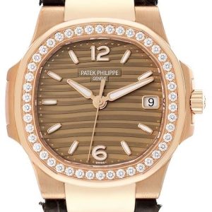 Patek Philippe Damklocka 7010R/012 Nautilus Roséguldstonad/Läder