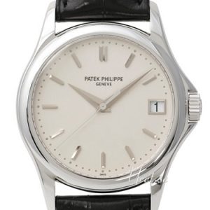 Patek Philippe Herrklocka 5127G/001 Calatrava Vit/Läder Ø37 mm