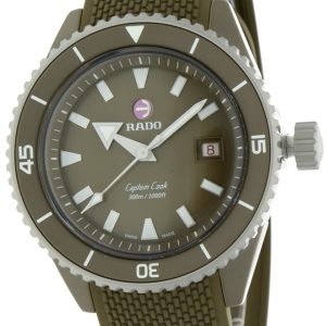 Rado Herrklocka R32130318 Captain Cook Grön/Gummi Ø43 mm