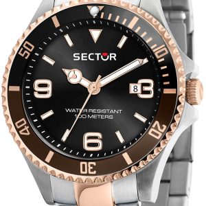 Sector 230 Herrklocka R3253161019 Svart/Roséguldstonat stål Ø43 mm