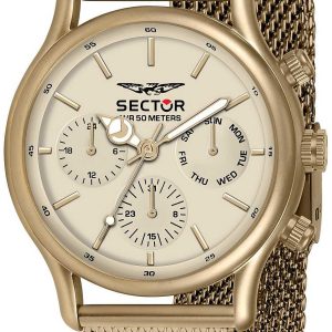 Sector 660 Herrklocka R3253517015 Beige/Gulguldtonat stål Ø43 mm