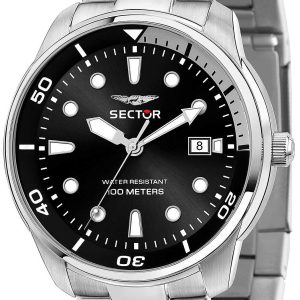 Sector Herrklocka R3253102028 Oversize Svart/Stål Ø46 mm