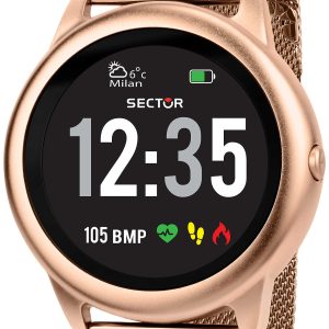 Sector R3251545501 S-01 LCD/Roséguldstonat stål Ø46 mm