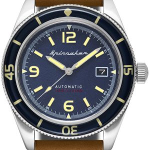 Spinnaker Herrklocka SP-5055-05 Fleuss Blå/Läder Ø43 mm