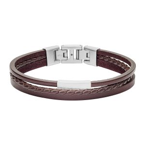 Fossil JF03323040 Armband Läder JF03323040 - Herr - Stainless Steel