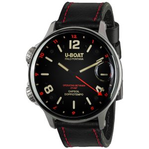 U-BOAT Capsoil Doppiotempo 55 SS Red Rehaut U9674 - Herr - 55 mm - Analogt - Quartz - Safirglas