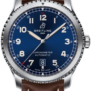 Breitling Herrklocka A17315101C1X3 Aviator 8 Automatic 41 Blå/Läder