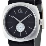 calvin klein basic herrklocka k9712102 svart/läder ø44 mm