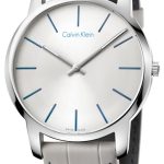 calvin klein city herrklocka k2g211q4 silverfärgad/läder ø43 mm