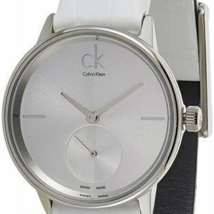 Calvin Klein Damklocka K2Y231K6 Dress Vit/Läder Ø32 mm