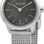 calvin klein damklocka k3m23124 minimal svart/stål ø24 mm