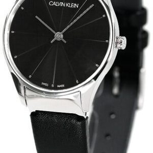 Calvin Klein Damklocka K4D221CY Svart/Läder Ø32 mm