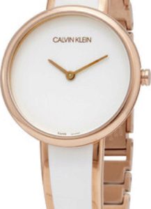 Calvin Klein Damklocka K4E2N616 Vit/Roséguldstonat stål Ø30 mm