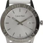 calvin klein damklocka k7q211l6 silverfärgad/läder ø38 mm