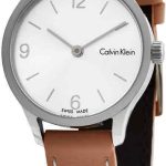 calvin klein damklocka k7v231z6 silverfärgad/läder ø26 mm