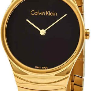 Calvin Klein Damklocka K8A23541 Svart/Gulguldtonat stål Ø33 mm