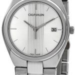 calvin klein damklocka k9e231k6 silverfärgad/gummi ø34 mm