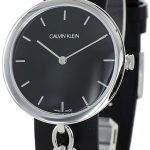 calvin klein damklocka kbm231c1 svart/stål ø34 mm