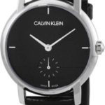 calvin klein established damklocka k9h2y1c1 svart/läder ø32 mm