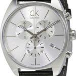 calvin klein herrklocka k2f27120 exchange silverfärgad/läder ø45 mm