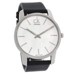 calvin klein herrklocka k2g211c6 city silverfärgad/läder ø43 mm