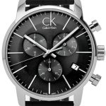 calvin klein herrklocka k2g271c3 city svart/läder ø43 mm