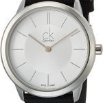 calvin klein minimal herrklocka k3m221c6 silverfärgad/läder ø35 mm