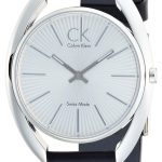 calvin klein ridge damklocka k9122120 vit/läder ø36 mm