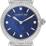 cerruti damklocka crm22702 blå/läder ø32 mm