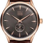 cerruti herrklocka cra24003 grå/läder ø43 mm